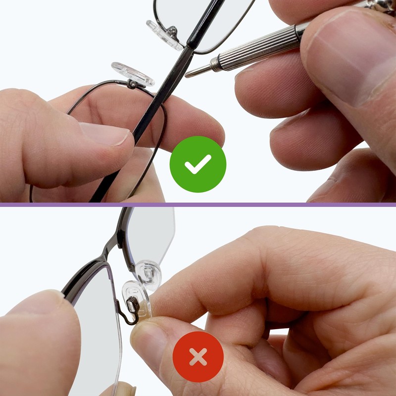 GMS Optical D Shape Screw-in Soft Silicone Eyeglass Nose Pads