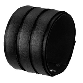 Flongo Men's Leather Bracelet Large Wide Leather Bracelet Bangle Leather Cuff Belt Black Brown Silver Punk Rock Biker Motorcyclist Adjustable Men's Accessories, Leather