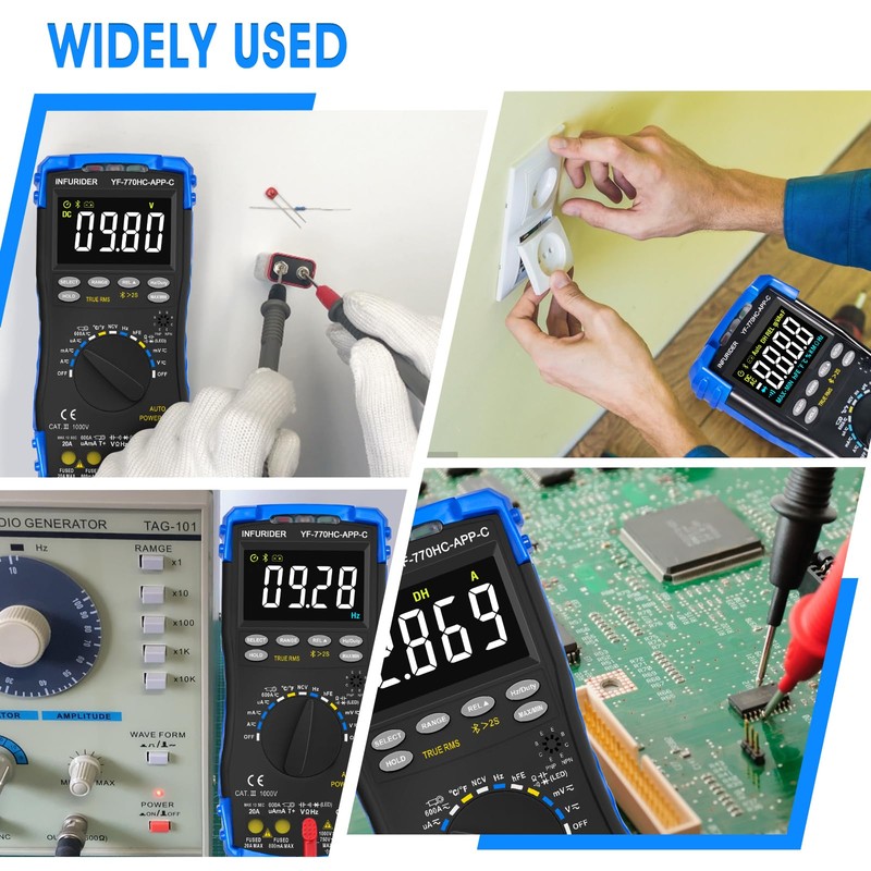 Digital Multimeter, Voltage Meter for AC/DC Voltage Current, Current Meter