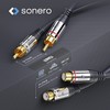sonero® Premium 3,00m Cinch Verlängerung, 2x Cinch Stecker auf 2x