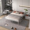 VECELO White Queen Size Bed Frame with Headboard/Metal Platform Base/Mattress