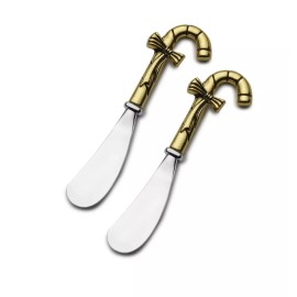 Mikasa Candy Cane Set of 2 Gold Finished Spreaders