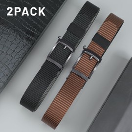 SANSTHS 2 Pack Mens Belts Golf Belt, Tactical Work Belt Web Nylon Ratchet Belts for Men