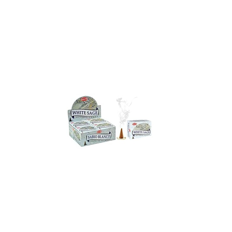 White Sage Incense Cones| Pack of 12 Boxes|10 Cones Each