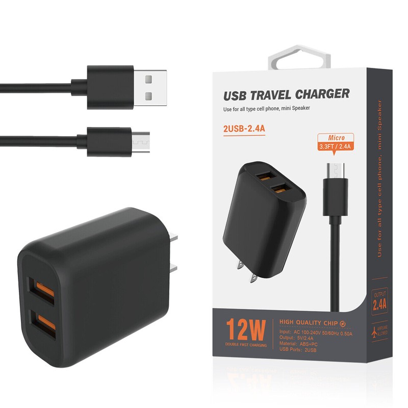 Universal Reiko Micro Portable Travel Home Charger With Built In