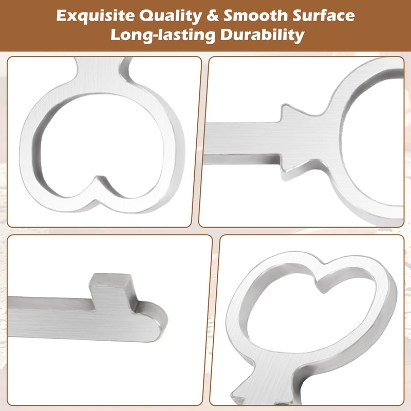 Ulreon 4 Pack Cedar Box Key Stainless Steel Mini Key