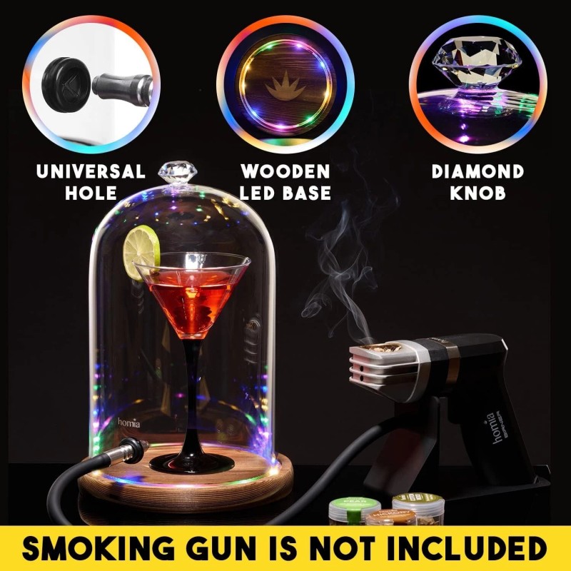 Generic Smoking Gun Accessory LED lights Glass Dome 10.2 x