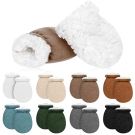 Coume 8 Pairs Baby Mittens Baby Winter Glove No Scratch Newborn Hand Mittens Warm Toddler Infant Gloves for 0-6 Months Kids