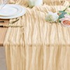 Wokceer Cheesecloth Table Runner Sand 10FT Boho Gauze Christmas Cheese
