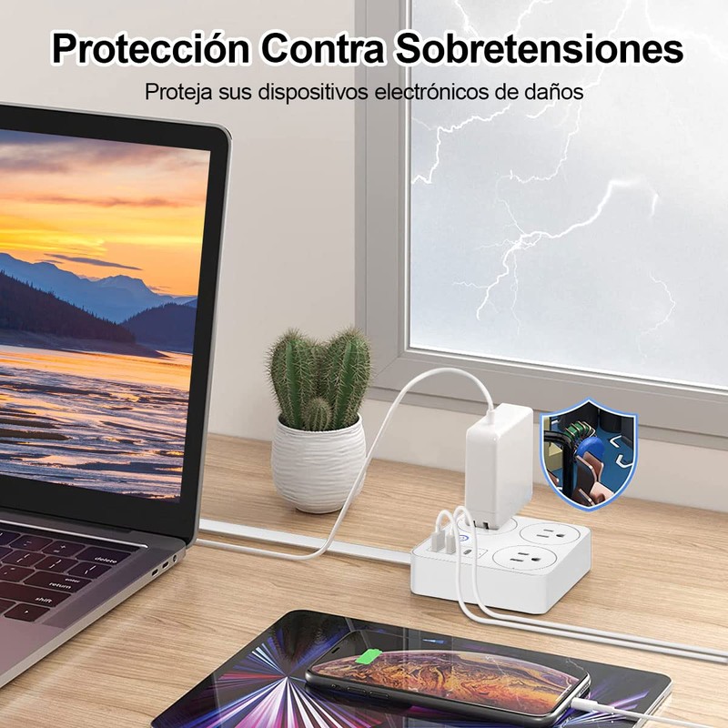Multicontacto Inteligente con USB, EASYTAO Smart Power Strip, Enchufe Inteligente,