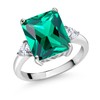 Gem Stone King 5.80 Cttw Emerald Cut Green Nano Emerald