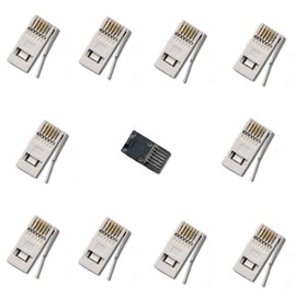 kenable BT 4 Wire 431A Telephone Crimp End Connector & Metal Crimping Tool Kit [10 Pack]