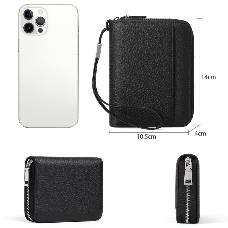 SENDEFN Mini Wallet, Women's, Genuine Leather, Compac, Large Capacity, Coin