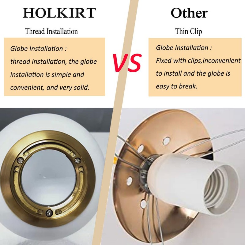 HOLKIRT Modern Light Fixture,Mid Century Semi Flush Mount Ceiling Light,Kitchen