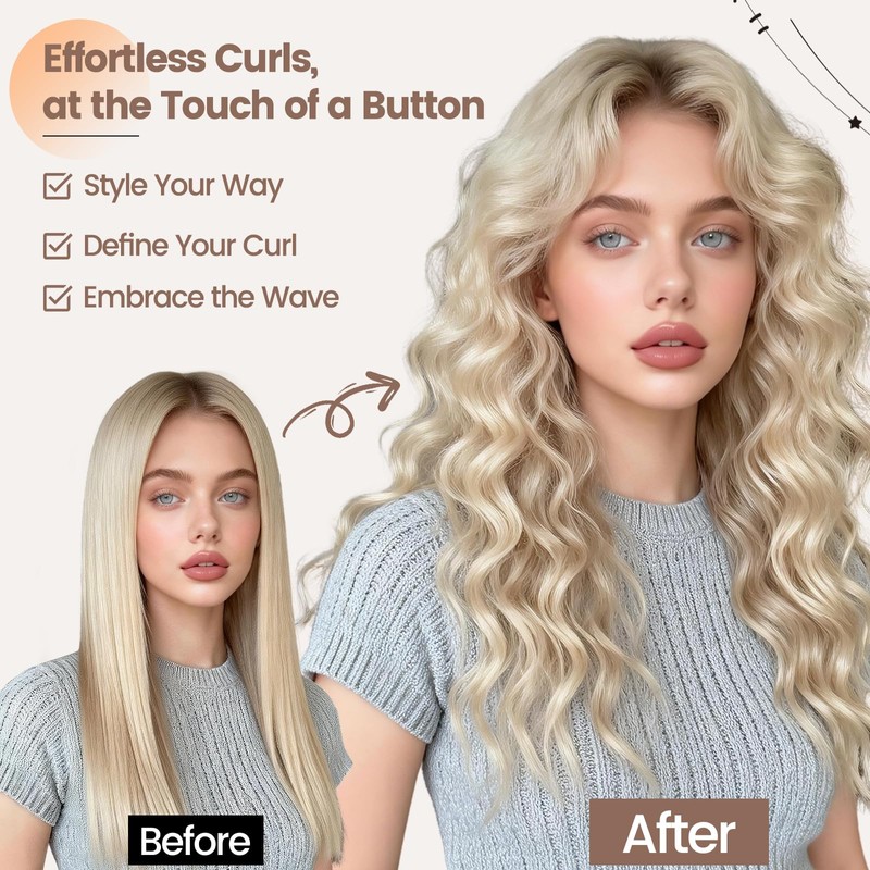 AFDD Conical Long Hair Curling Barrel Attachment Compatible with Shark