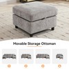 WUTUTUEE 25”Square Storage Ottoman Module for Modular Sectional Sofa, Living