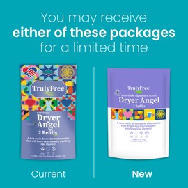 Truly Free Dryer Angel - Natural Dryer Sheet Alternative, Non-Toxic Reusable Fabric Softener Sheets and Scent Booster, Safe for Babies and Sensitive Skin, Laundry Room Essentials - Pack of 2