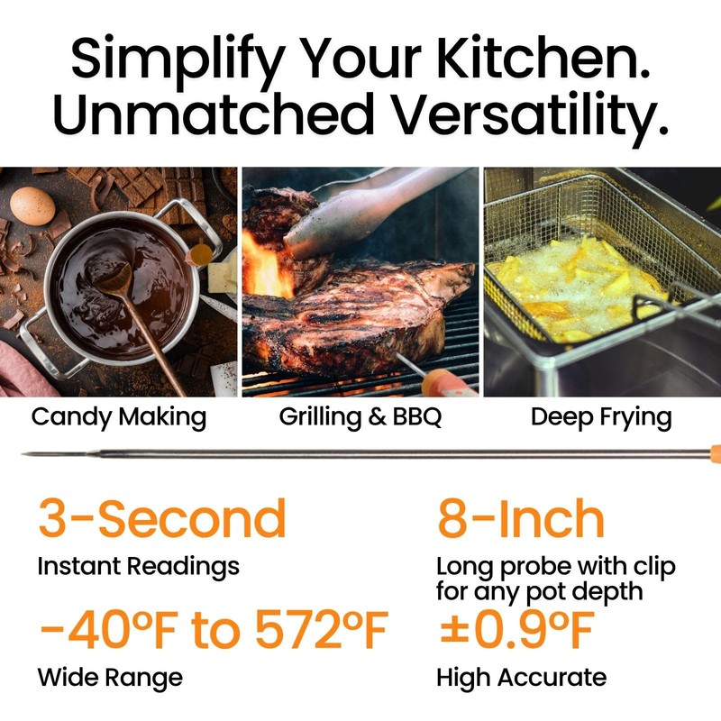 CILICO Candy & Meat Thermometer with Type-C Rechargeable Digital Instant