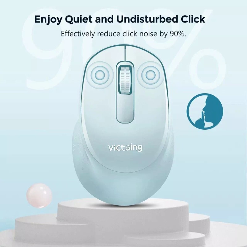 VicTsing Mini Ergonomic Wireless Mouse, 2.4G Quiet Mouse with USB