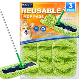Reusable Mop Pads for Swiffer Sweeper XL Mop, MyKEEPOW Dry Wet XL Sweeping Refill Pads for Floor Cleaning, 3 Pack