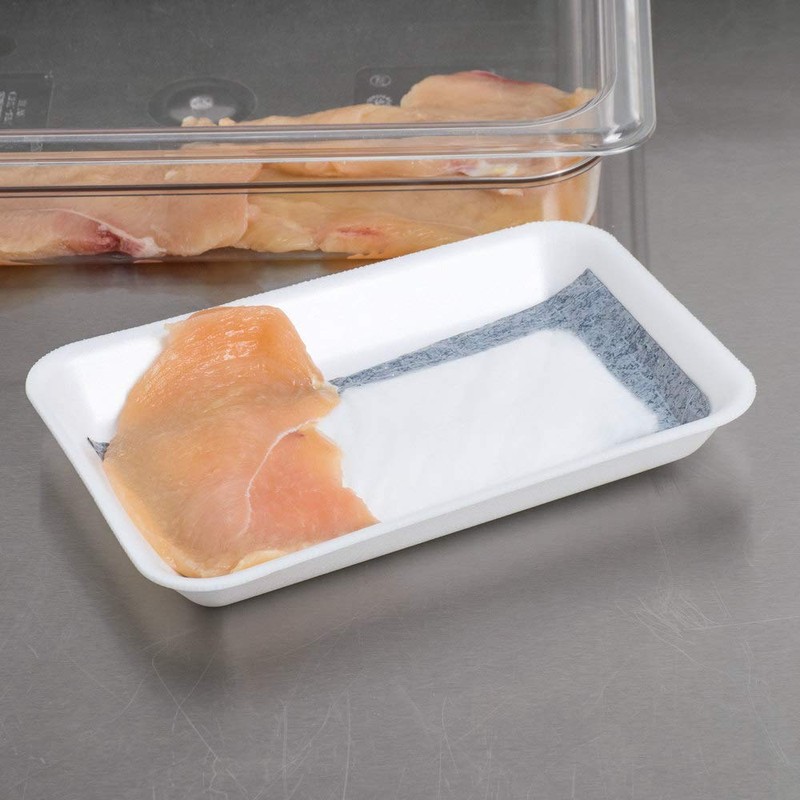 Black 4" x 7" Absorbent Meat, Fish and Poultry Pad