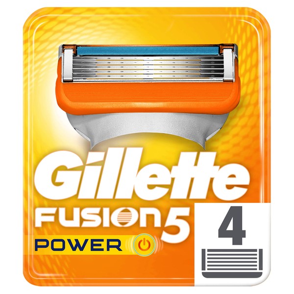 Gillette Fusion 5 Power Razor Blades with Trimmer Blade for Precision and Glide Coating, 4 Replacement Blades