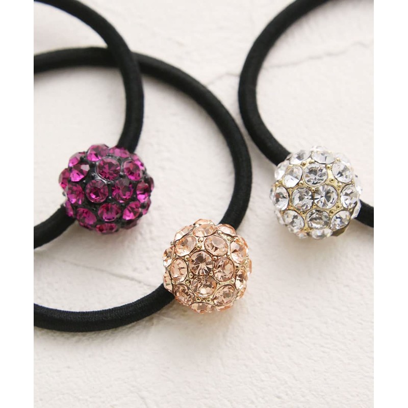 VINGTAINE H7491-PC Rhinestone Ball Hair Elastic Bijou Hair Accessory Simple