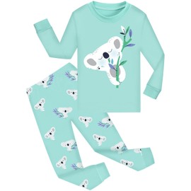 Little Hand Toddler Girls Pyjamas Set Koala Print Pjs Long Sleeve Little Kids Sleepwear Girls Outfits Age 5-6 Years