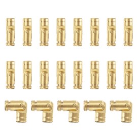uxcell 20Pcs Invisible Barrel Hinges, 5x15mm Brass Concealed Hinge, Hidden Barrel Hinge, Small Concealed Hinges for Jewelry Box, Music Boxes, Small Woodworking Projects, Gold