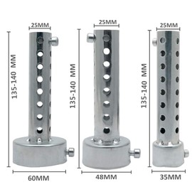 Baceyong 1pc 48mm Universal Motorcycle Exhaust Muffler Pipe, Removable Motorbike Exhaust End Silencer, Silver