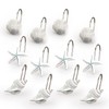 Ocean Reef Shower Curtain Hooks - Metal & Ceramic Sea Themed Hooks - Set of 12
