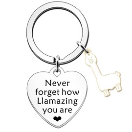 SDOFY Llama Gifts Alpaca Gifts Inspirational Keyring Llama Gifts for Women Girls Birthday Christmas Gifts Never Forget How Llamazing You Are