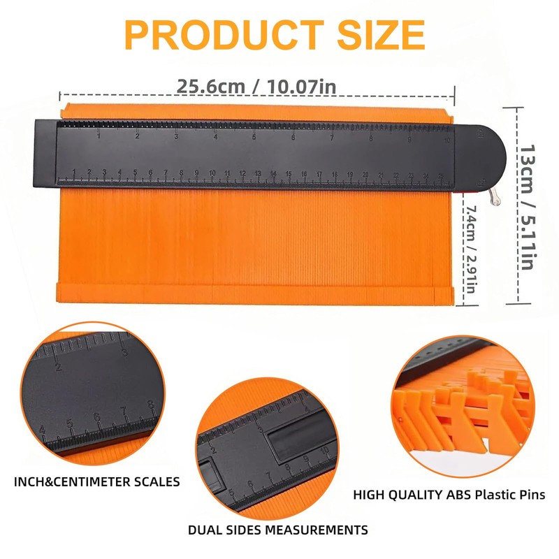Contour Gauge Profile Gauge with Lock, Fire Door Gap Gauge