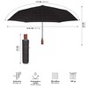 PERLETTI Black Men's Automatic Umbrella with Pattern - Windproof Pocket