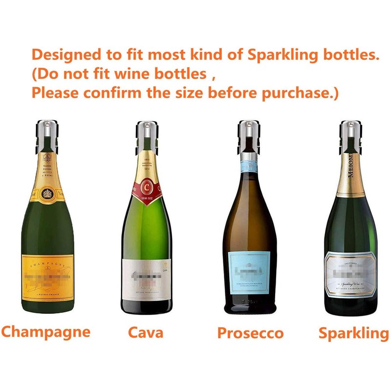 YFOX 3 Piece Champagne Bottle Stoppers Stainless Steel Vacuum Sealing