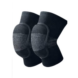 KAIKX Women Men Knee Pads Volleyball 30mm Thick Sponge Collision Knee Protector for Yoga Sports Running Dancing Basketball Black L