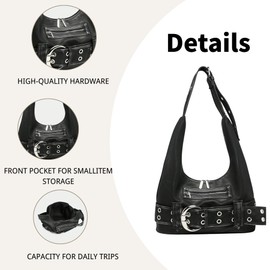 Vegan Leather Slouchy Tote Bag Y2K Vintage Shoulder Handbag Chic Hobo Bag with Deep Drop Design