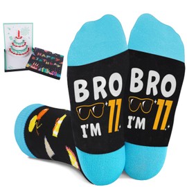 Juesly 11 Year Old Birthday Gifts for Boys - Socks for Boys with Pop Up Birthday Card, Presents for 11 Year Old