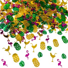 Summer Confetti Pineapple Confetti Flamingo Palm Leaf Sprinkles Shape Table Scatters Confetti for Summer Decorations Birthday Party Supplies Decorations Summer Confetti Party Sets