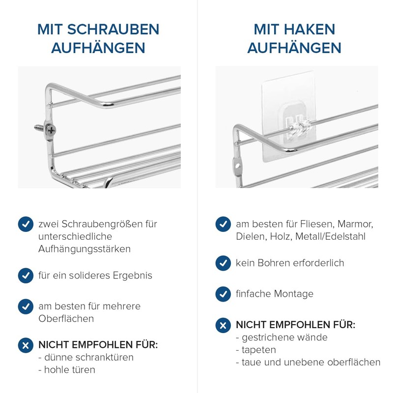 joeji's Kitchen Spice Rack Wall Shelf Metal 4 Pack Kitchen