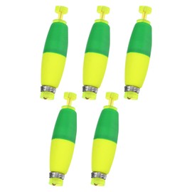 M METERXITY 5-Pack Fishing Bobbers Floats, 53mm EVA Foam Weighted Bobbers for Crappie/Bluegill/Trout Bass/Catfish, Clip-on Floats Slip Corks Floaters Strong Buoys [Green & Yellow]