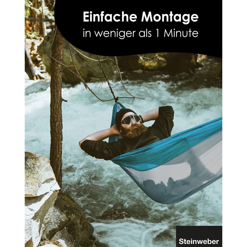 STEINWEBER Ultralight Hammock for Camping & Hiking - Parachute Silk