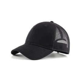 Zylioo XXL Vintage Trucker Cap Baseball Cap for Large Head, Mesh Running Caps Cap Size 60-65 cm, Summer UV Protection Sports Caps, black, XXL