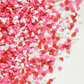 Sweet Mini Heart Sprinkles Sugar, Valentines Love Sprinkles for Cupcake Decorating, 150g/5.29oz Mix Edible White Pink and Red Candy, Cookie, Ice Cream, Mother's Day, Wedding Party Supplies