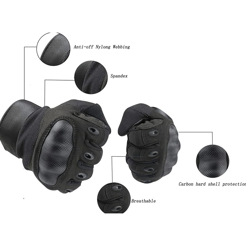 RATASK Heavy Duty Gloves, Paintball Airsoft Gloves, Hiking Camping Gloves