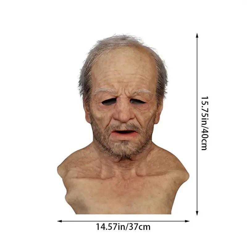 Old Man Mask Realistic/Smoking Old Lady Mask -Latex Headgear Cosplay