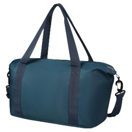 DMLuna Travel Duffel Bag, Tote Sports Gym Bag, Shoulder Overnight Weekender Bag for Women & Men, Hospital bag, Water-Resistant Duffel Bag with Trolley Sleeve, Peacock Blue