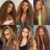 FYKD Highlight Ombre Lace Front Wig Human Hair 13x4 HD