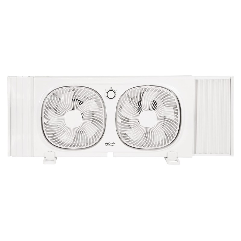 Comfort Zone CZ329WT 9" Dual Window Fan with 180° Rotating