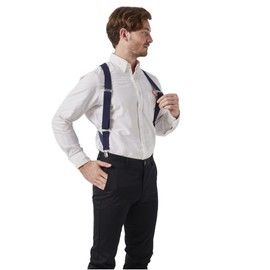 LazarsSpace - Tirantes laterales para hombre, con clip, espalda en X, ligeros, adecuados para uso diario, color azul, Azul, Medium